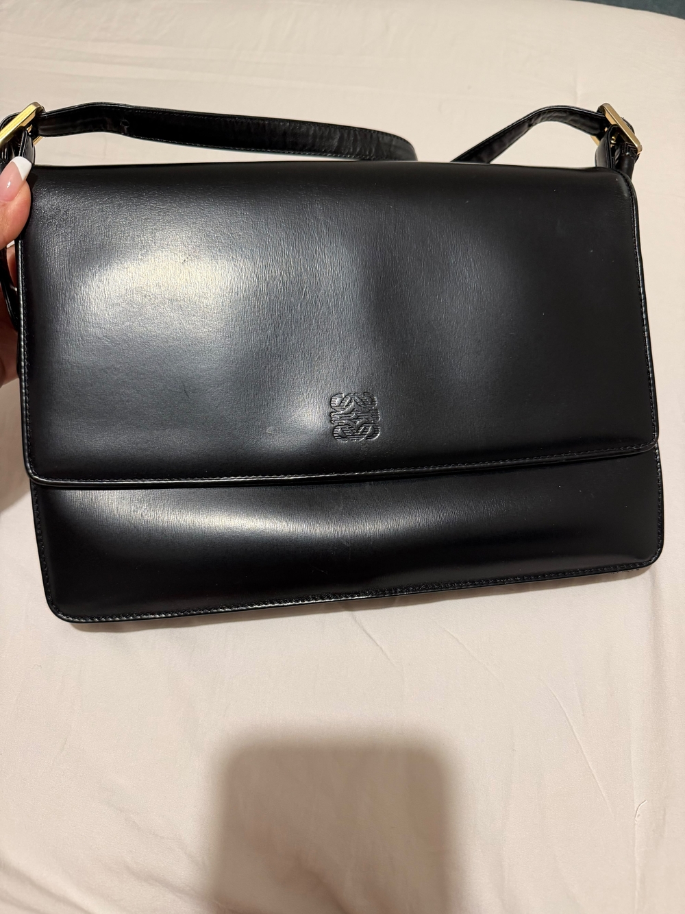 Vintage Authentic Loewe Gusset Shoulder Bag